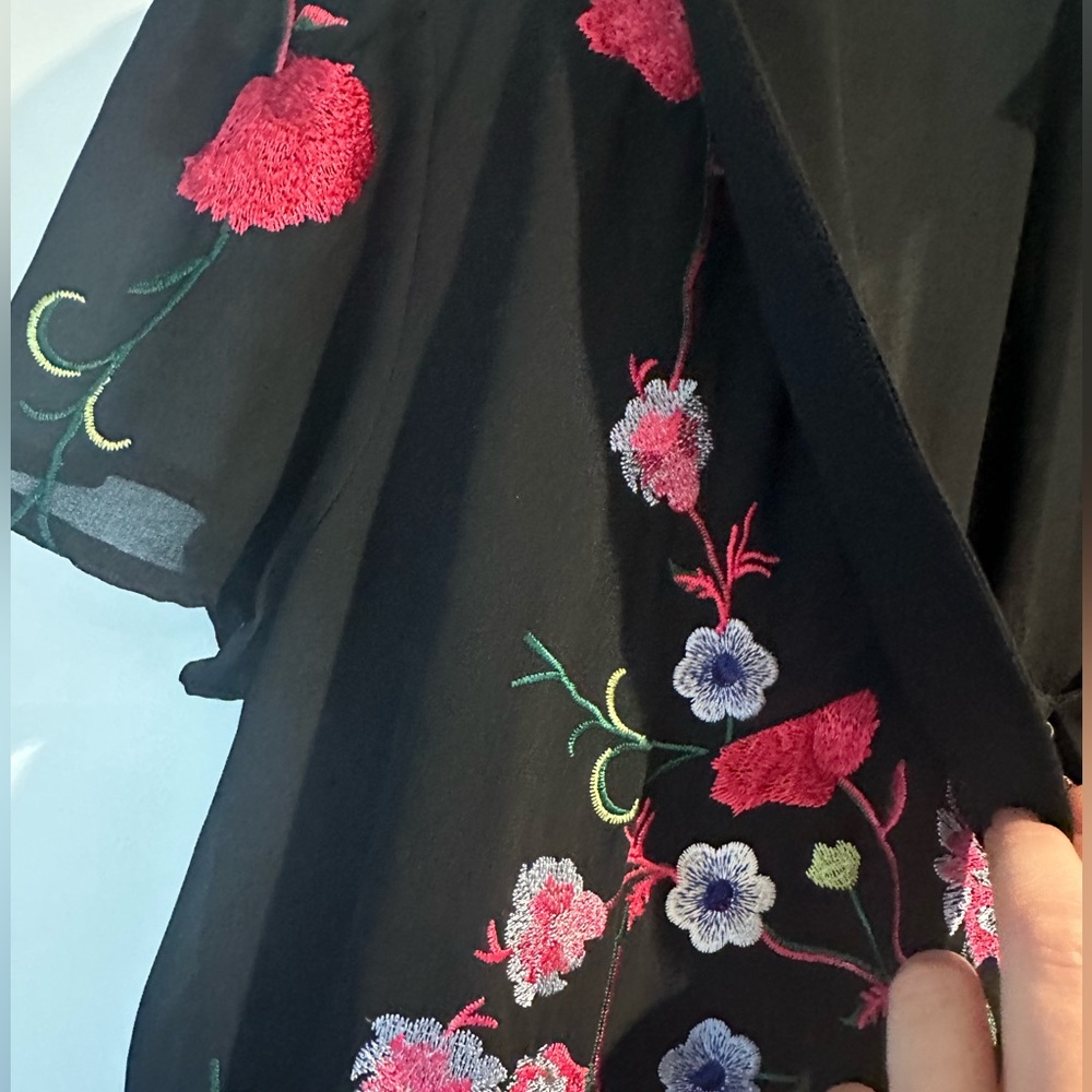 Roberto Cavalli Sheer Embroidered collared top - Picture 5 of 9
